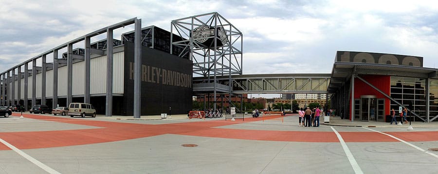 exterior of Harley-Davidson museum located in Wisconsin