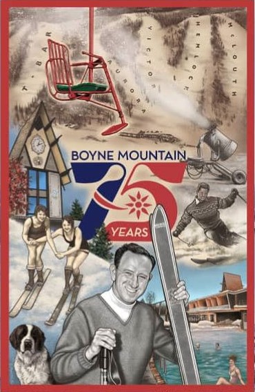 75th anniversary poster for Boyne Mountain Ski Resort