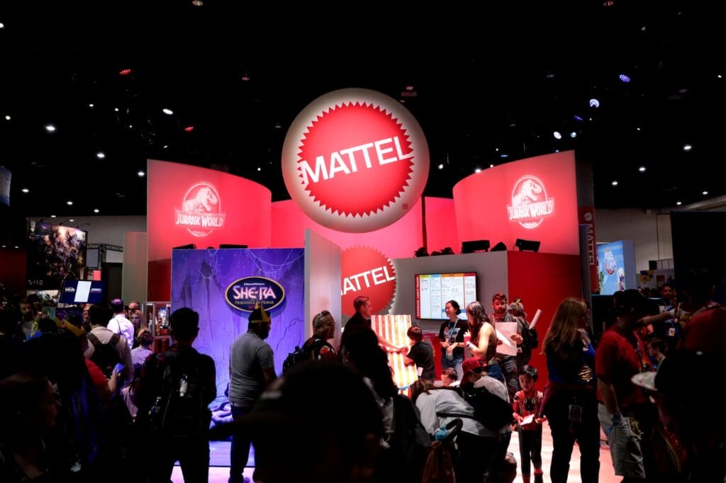 Mattel booth at the 2019 San Diego Comic-Con International at the San Diego Convention Center in San Diego, California.